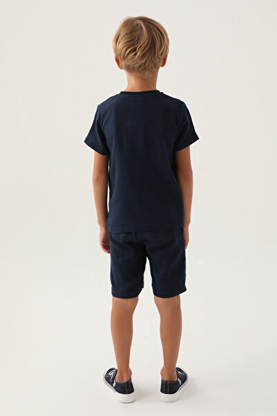 U.S. Polo Assn. Fiú gomb részletes felső és alsó készlet