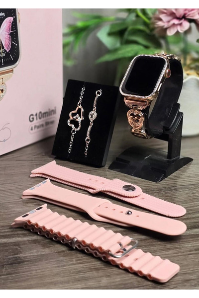 Laraheiser AMOLED Ekran 4 Kordon G10/VN20 Akıllı Saat Kol Saati 2 Bileklik He...