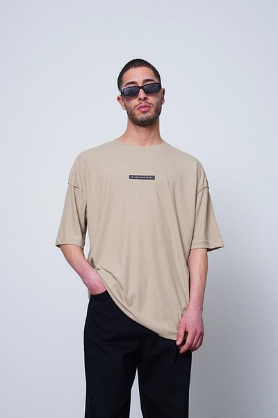 HAFKAGİYİM Κρεμ κορδόνι Another Level MH Oversize T-Shirt