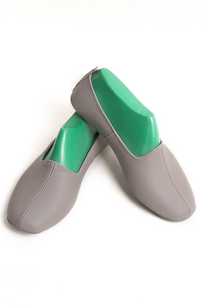 DeriPatiğim 100% Genuine Calf Leather Gray? Cotton Lined - Tavaf Booties & Home Booties
