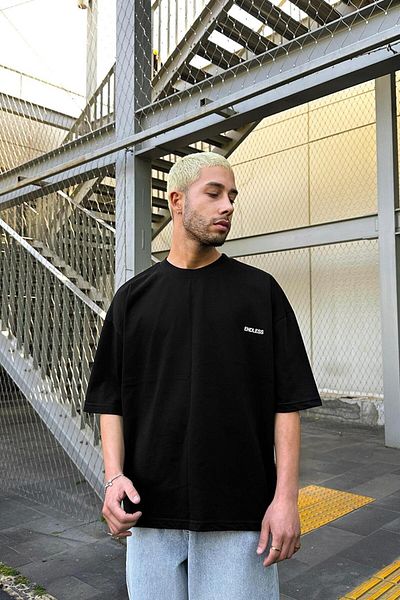 HAFKAGİYİM ΜΑΥΡΟ Μπλουζάκι Endless OUTPLENTY PREMIUM Oversize