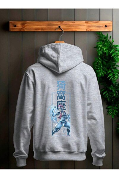 Massgai Унісекс Demon Slayer: Kimetsu No Yaiba Akaza Дизайн з принтом Оверсайз худі з капюшоном