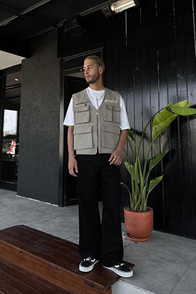 HAFKAGİYİM Mocha Full Pocket Technical Dad Vest