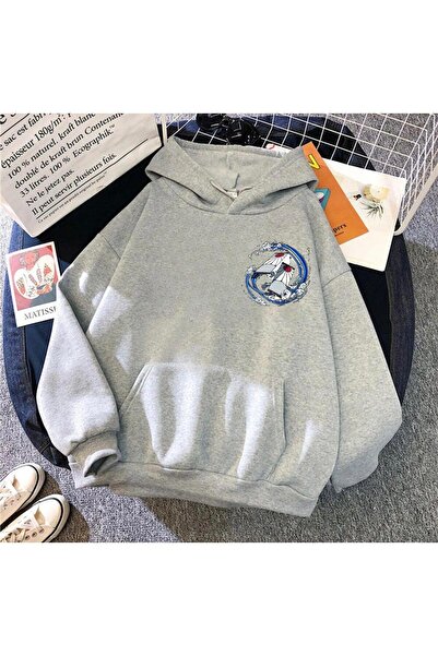 Massgai Унісекс Demon Slayer: Kimetsu No Yaiba Akaza Дизайн з принтом Оверсайз худі з капюшоном