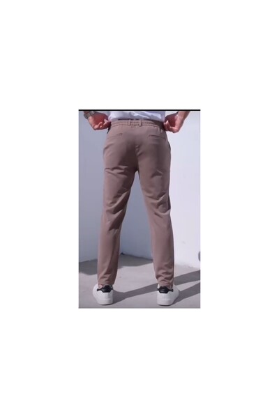 Presto Men's Jogger Knitted Slimfit Trousers Lycra Beige 3318-400