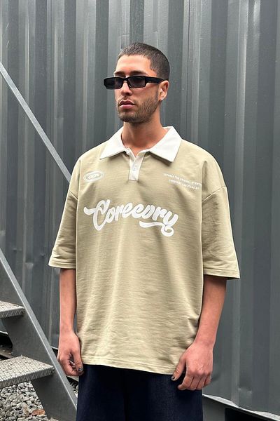 HAFKAGİYİM Μπλουζάκι WATER GREEN Coreev Polo Collar OUTPLENTY PREMIUM Oversize