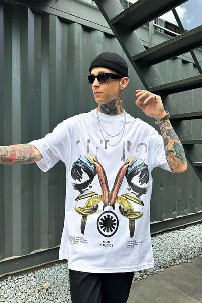 HAFKAGİYİM Μπλουζάκι WHITE Point Oversize