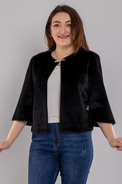 Miss Öznur 1040 Astragan Kısa Broşlu Kürüklü Ceket