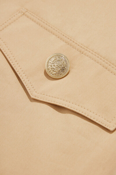 W Collection BEJ MİNİ DAR KALIP KALP YAKA ELBİSE