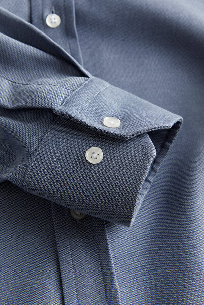 W Collection MAVİ DOKULU GÖMLEK