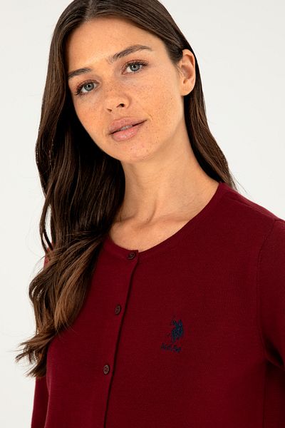 U.S. Polo Assn. Women's Burgundy Basic Knitwear Cardigan 50293537 -Vr014