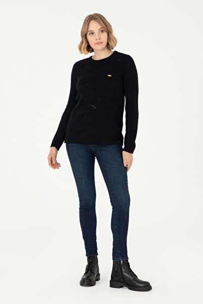 U.S. Polo Assn. Kadın Lacivert Bisiklet Yaka Kazak 50293054-VR033