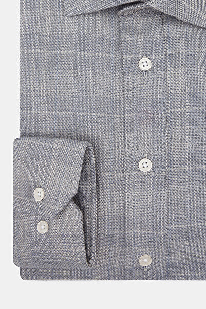 W Collection MAVİ DOKULU GÖMLEK