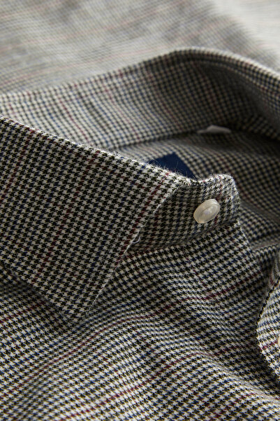 W Collection Beige Plaid Flannel Shirt