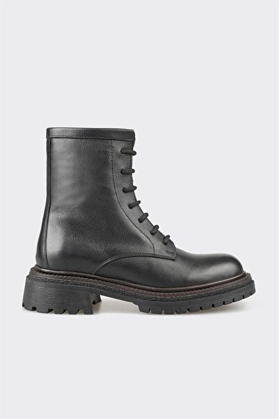 Elle Shoes Siyah Deri Kadın Günlük Bot