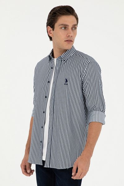 U.S. Polo Assn. Тъмносиня мъжка риза с дълъг ръкав - 50294208-VR033