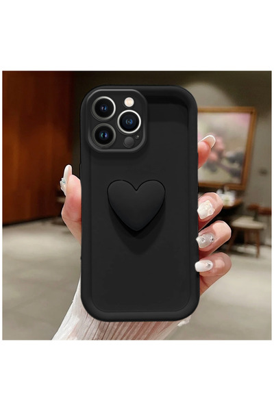 Zebana Apple iPhone 12 Pro Compatible Case Zebana Amour Silicone Case Black