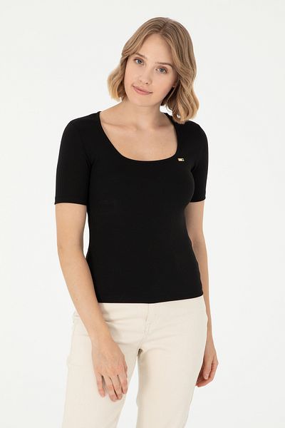 U.S. Polo Assn. Women's Black T-Shirt 50294782 -Vr046