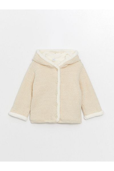 LC Waikiki Hooded Knitwear Baby Girl Cardigan