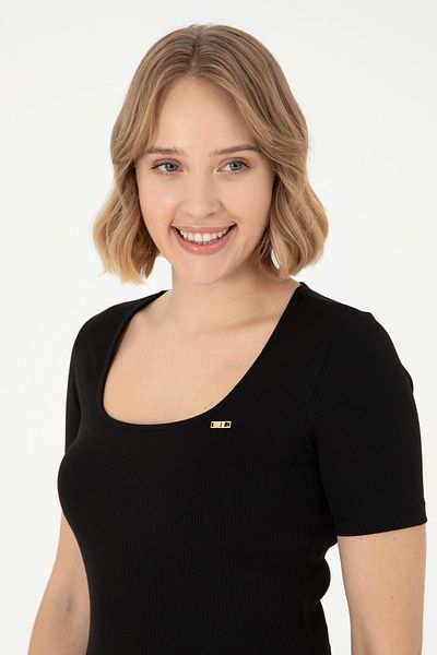 U.S. Polo Assn. Women's Black T-Shirt 50294782 -Vr046
