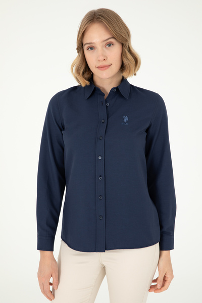 U.S. Polo Assn. Kadın Lacivert Uzun Kollu Basic Gömlek 50295711-VR033