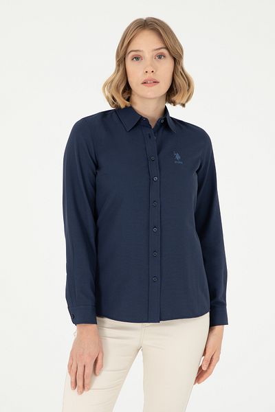 U.S. Polo Assn. Cămașă de bază cu mânecă lungă de damă bleumarin 50295711 -VR033