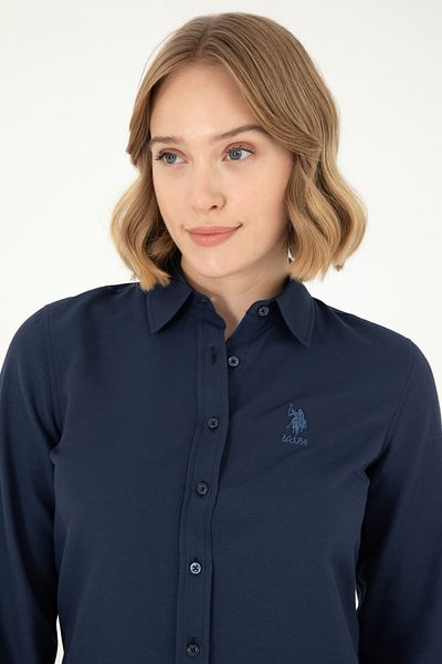 U.S. Polo Assn. Cămașă de bază cu mânecă lungă de damă bleumarin 50295711 -VR033