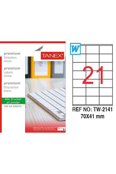 Tanex Tw-2141 Αυτοκόλλητο λέιζερ 70 Χ 41 Χιλ