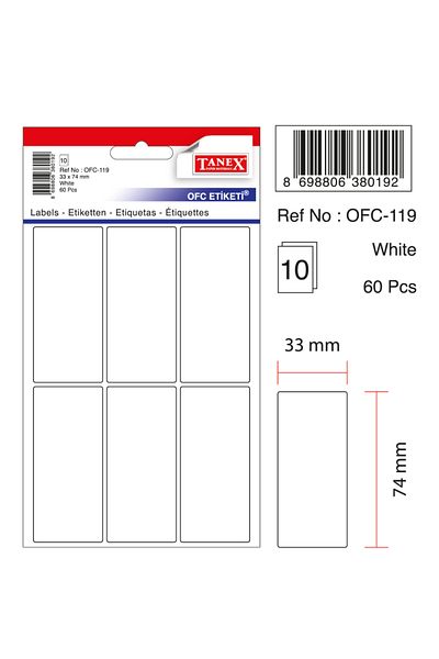 Tanex Ofc-119 Etichetă albă de birou