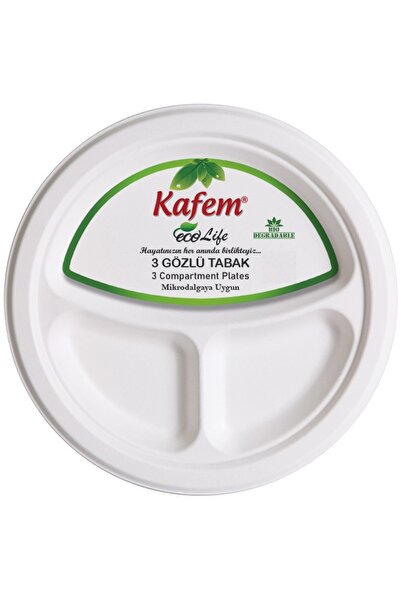 KAFEM Kağıt Tabak Üç Gözlü Ekolojik 22 cm 25 adet