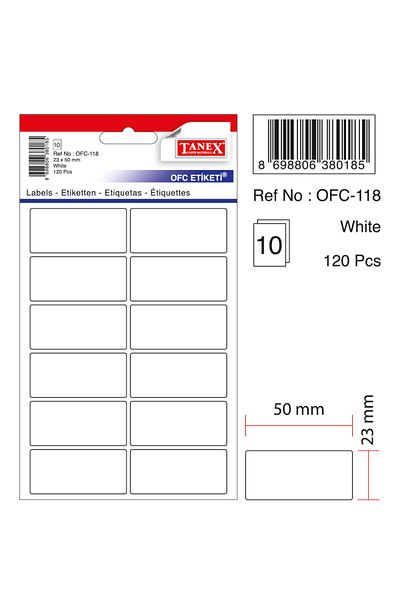 Tanex Etichetă albă de birou Ofc-118