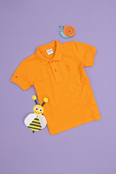 U.S. Polo Assn. Erkek Çocuk Turuncu Basic Polo Yaka Tişört 50279572-VR051