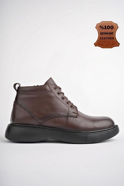 MUGGO Bernard Guaranteed Genuine Leather Lace up Zippered Non-Slip Sole Casual Men's Boots
