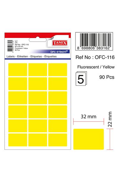 Tanex Ofc-116 Flo Yellow Office Label