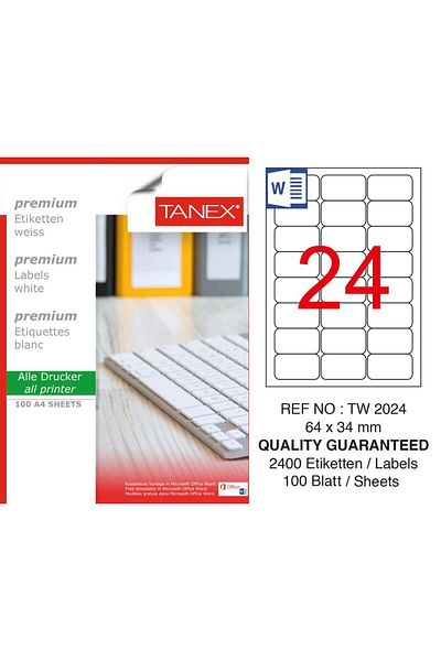 Tanex Tw-2024 Label 64 mm X 34 mm