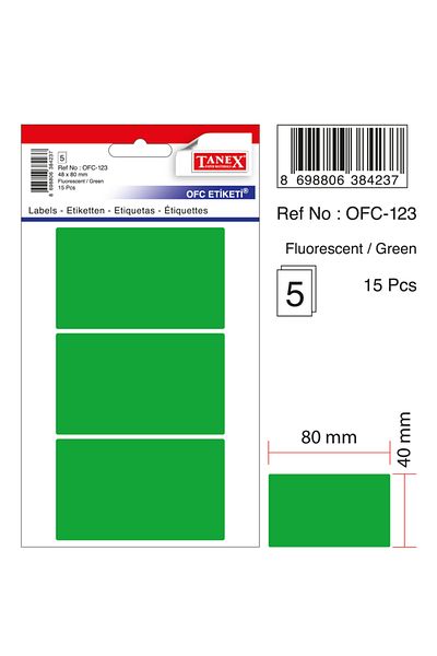 Tanex Ofc-123 Flo Green Αυτοκόλλητο Γραφείου