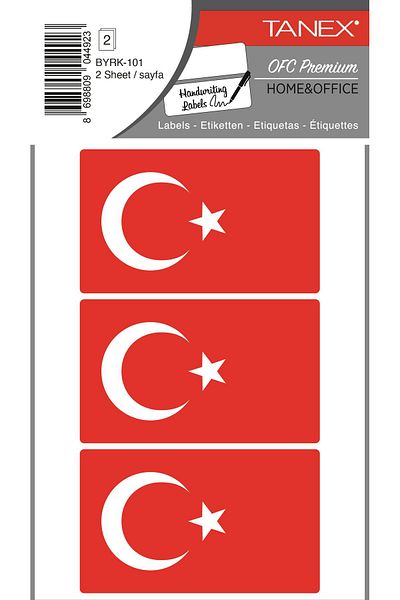 Tanex Byrk-101 Turkish Flag 80X48Mm Pack of 6