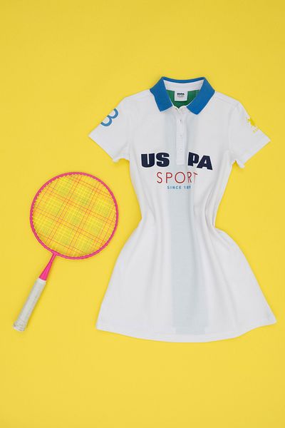 U.S. Polo Assn. Κοριτσίστικο Λευκό Πλεκτό Φόρεμα Polo Collar 50270474-VR013