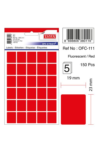 Tanex Ofc-111 Κόκκινη ετικέτα γραφείου