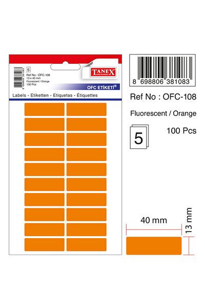 Tanex Ofc-108 Πορτοκαλί αυτοκόλλητο γραφείου