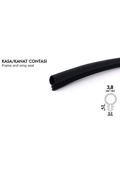 CONTACALL Wooden American Door Case Wick Wooden Door Seal with Tabs in the Middle 25 Meters Black