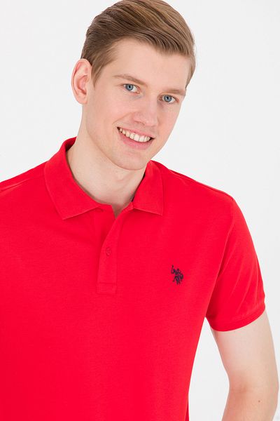 U.S. Polo Assn. Men's Red Basic Polo Neck T-Shirt 50262933 -Vr213
