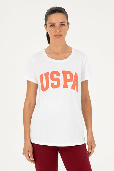 U.S. Polo Assn. Γυναικείο μπλουζάκι με λευκό λαιμόκοψη Basic 50280036-vr013