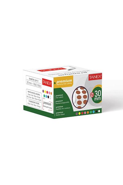 Tanex Αυτοκόλλητο Dot 30 mm 2000 τεμάχια Kraft