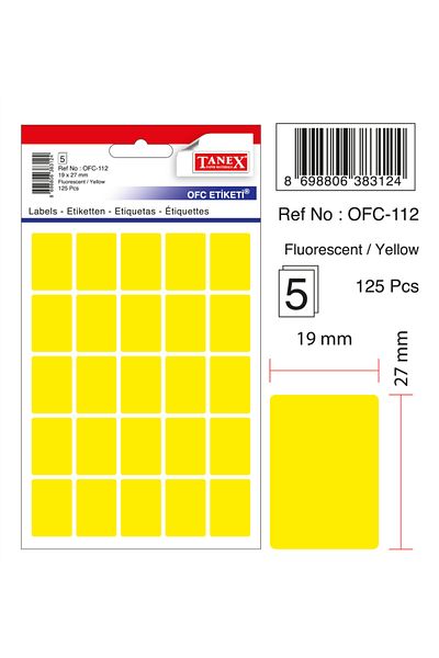 Tanex Ofc-112 Flo Yellow Ετικέτα γραφείου