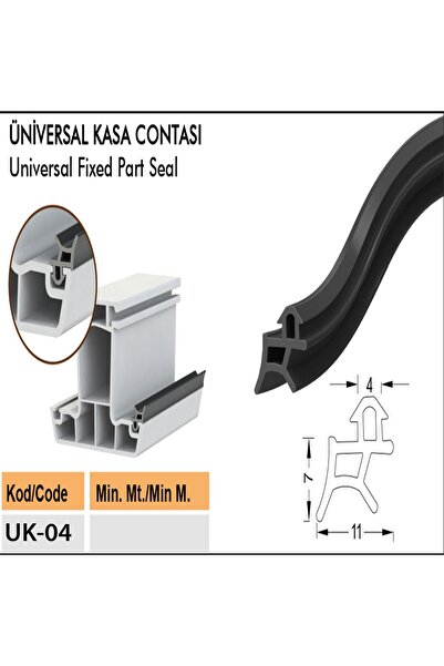 CONTACALL Pimapen Değiştirme Contası Pvc Pencere Fitili Siyah Renk 50 Metre Uzunluk