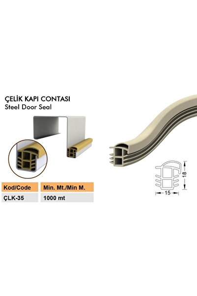 CONTACALL Çelik Kapı - Kasa Fitili - Contası Çelik Kapı Contası 6 Metre Beyaz Çlkp-21