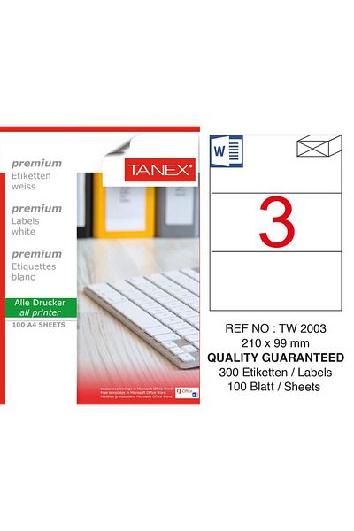 Tanex Tw-2003 Αυτοκόλλητο λέιζερ 210x99 mm