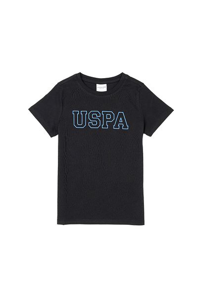 U.S. Polo Assn. Μαύρο μπλουζάκι για αγόρι με λαιμόκοψη 50284818 -VR046