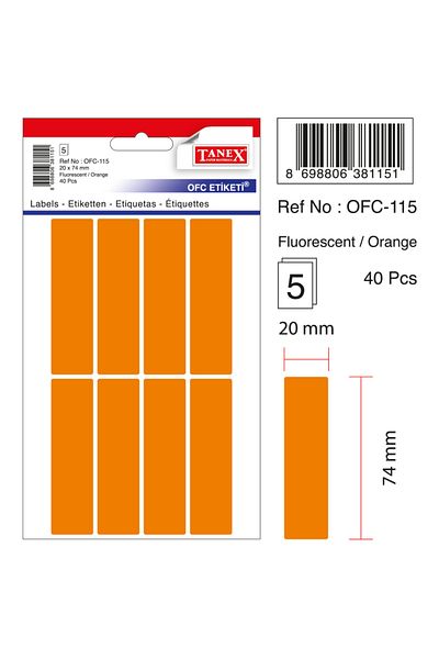 Tanex Ofc-115 Flo Orange Ετικέτα γραφείου
